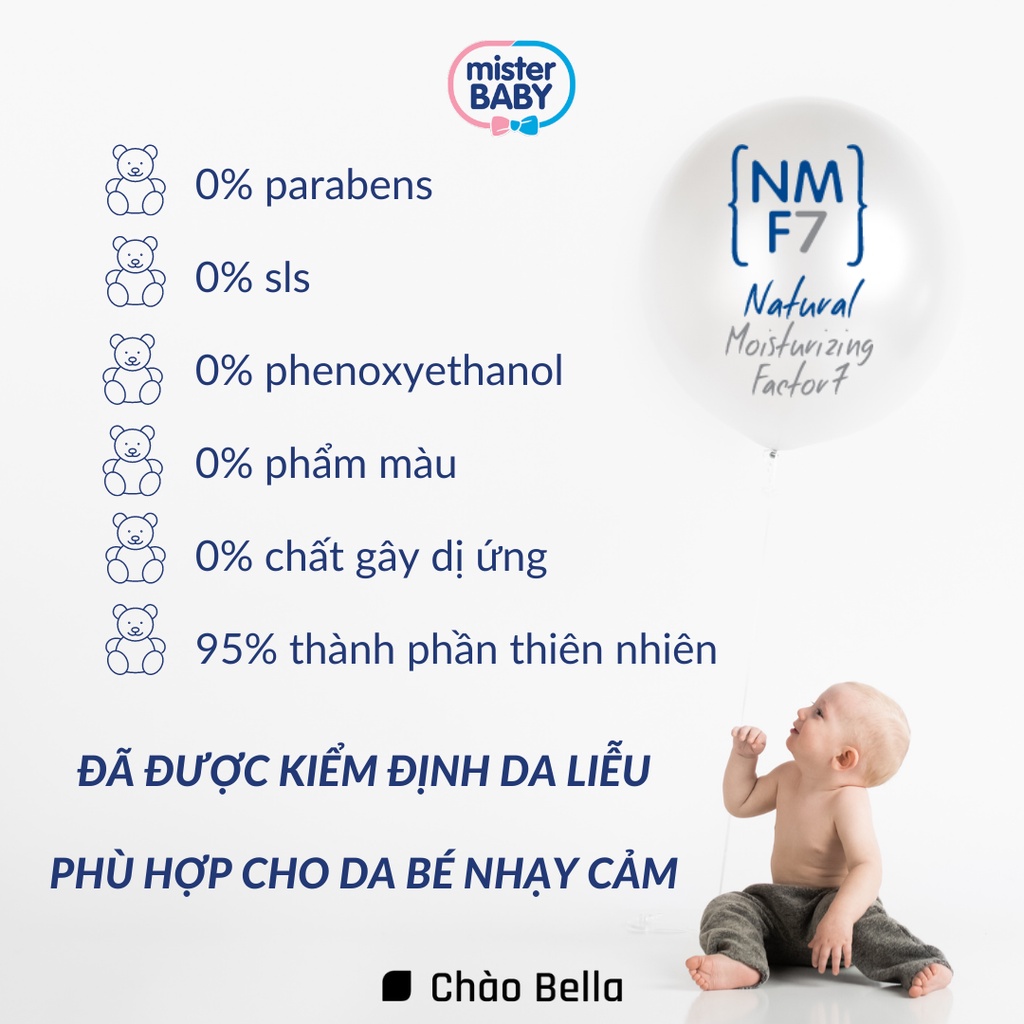 Combo Cho Mẹ Và Bé Gồm 10 Gói Sữa Tắm Khô Mister Baby &amp; 2 Gói Prep &amp; 10 Gói Sữa Tắm &amp; 3 Tuýp Kem Đánh Răng L'angelica