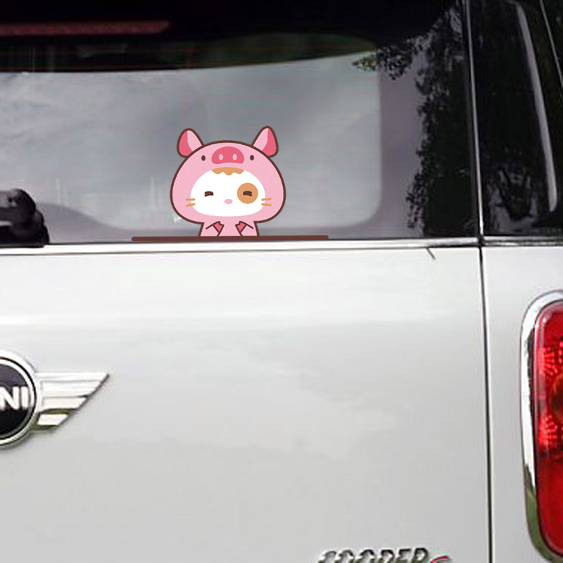 Sticker Dán Trang Trí Xe Hơi Chống Thấm Nước Họa Tiết Hoạt Hình Vui Nhộn