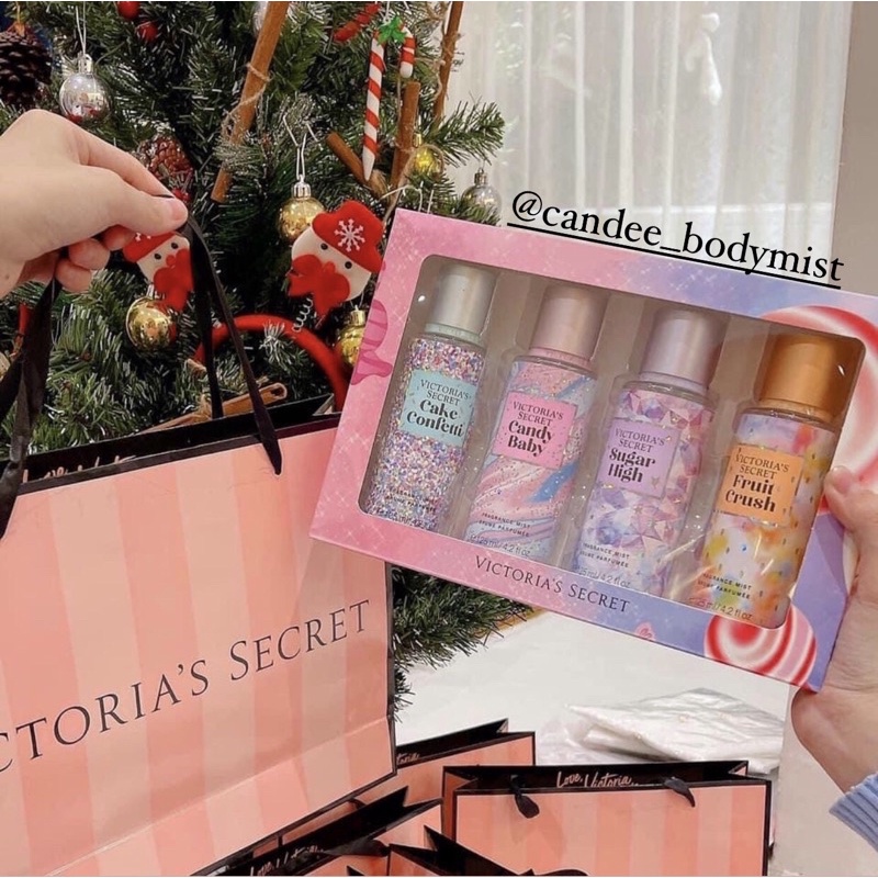 Set 4 mùi body mist xịt thơm 𝐒𝐰𝐞𝐞𝐭 𝐅𝐢𝐱 size mini xinh xắn tặng kèm túi như hình