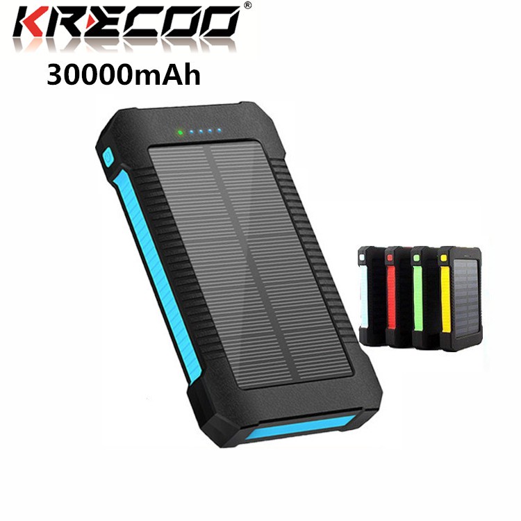 Pin Sạc Dự Phòng KRECOO Sử Dụng Năng Lượng Mặt Trời 30000mAh