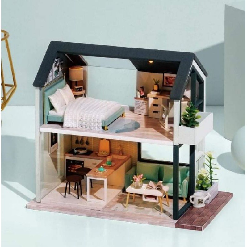 Mô Hình Lắp Ráp Nhà Búp Bê DIY - Biệt Thự Phong Cách Bắc Âu