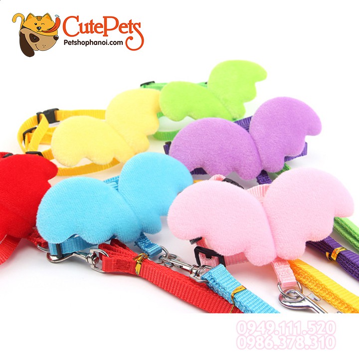 Dây dắt kèm yếm gắn cánh thiên thần cho thú cưng - CutePets