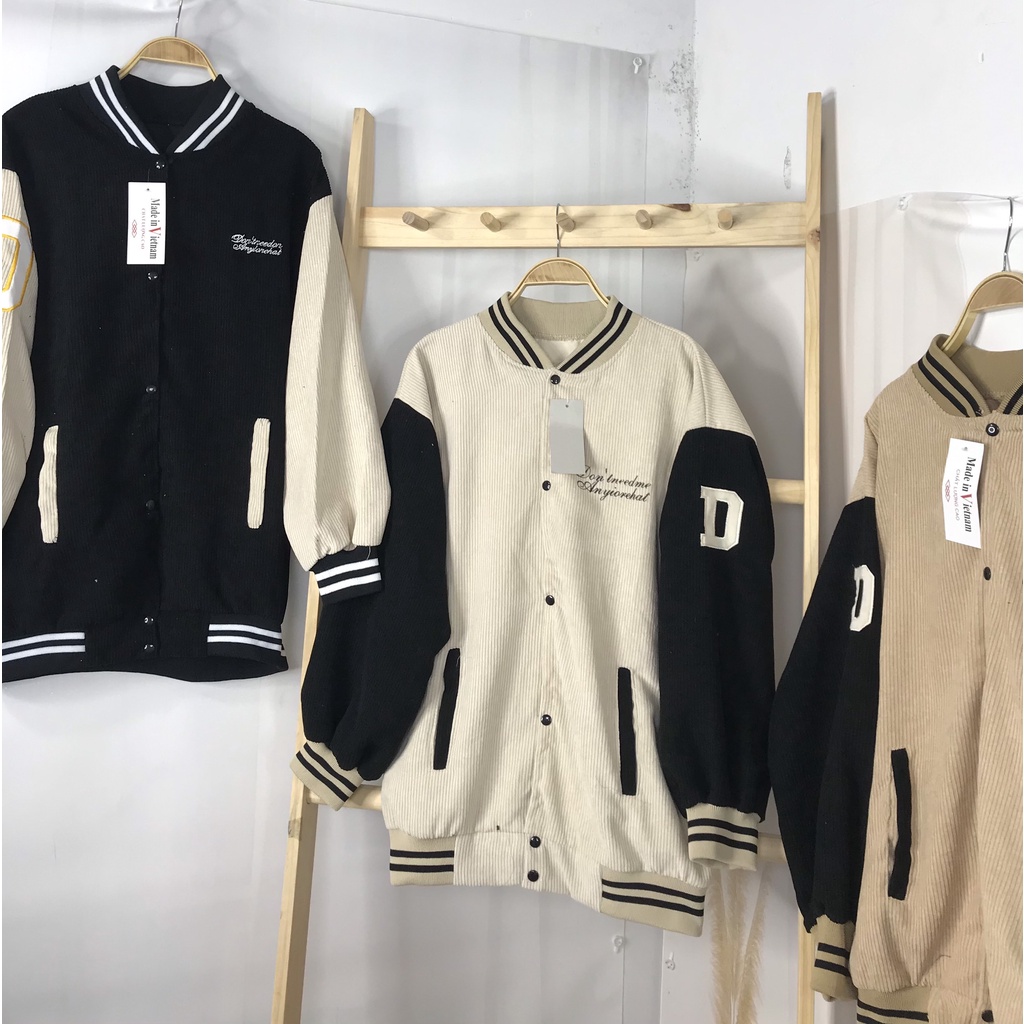 Áo Bomber Chữ D Dáng Unisex, Freesize, Hàng Shop, Chất Nỉ Nhung, Có Quà Tặng Kèm | BigBuy360 - bigbuy360.vn