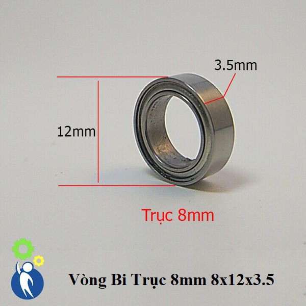 Vòng Bi Trục 8mm Kích Thước 8x12x3.5mm