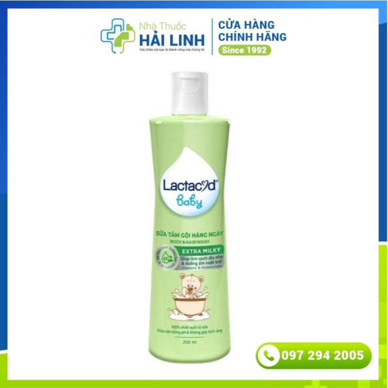 Sữa Tắm Gội Trẻ Em Lactacyd Milky ⚡ Tặng quà ⚡ Chai 500ml Giúp bảo vệ và nuôi dưỡng da, tóc bé hiệu quả