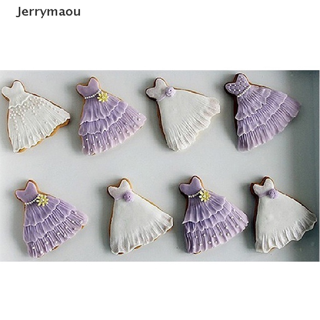 Khuôn cắt bánh quy hình váy cưới công chúa màu bạc