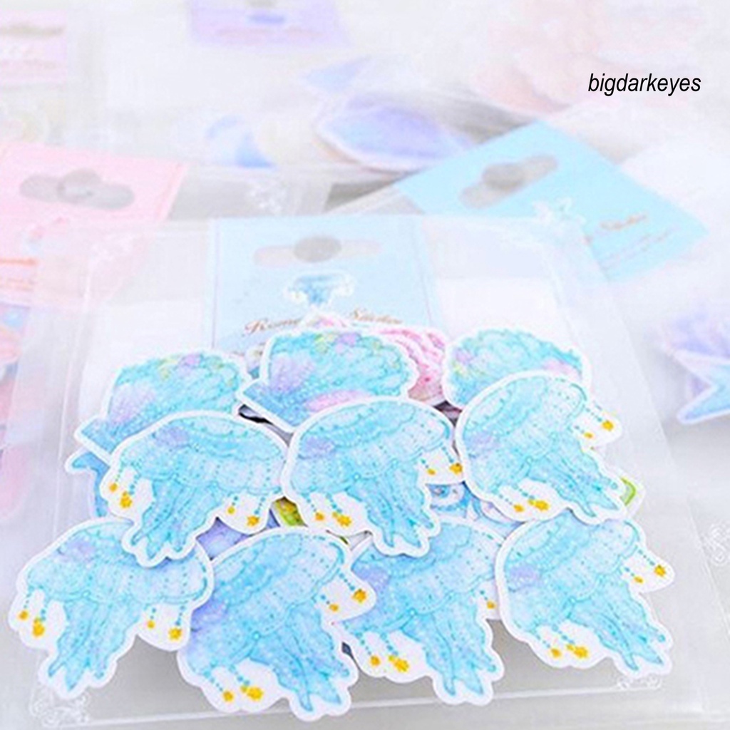 Set 70 Miếng Dán Trang Trí Laptop Hành Lý Bằng PVC Họa Tiết Màu Nước Dễ Thương