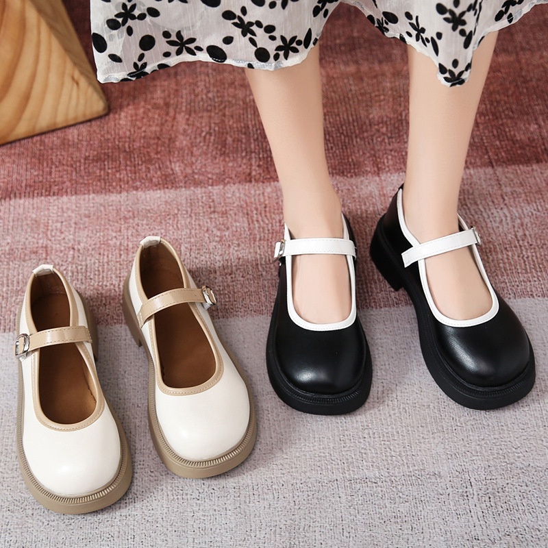 Giày da IELGY đế dày phong cách retro thời trang cho nữ