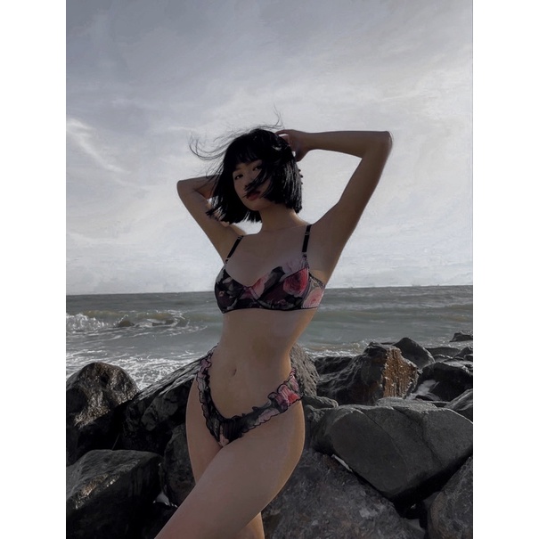 LACE - Set đồ lót daisy lưới thun siêu mềm mại co dãn