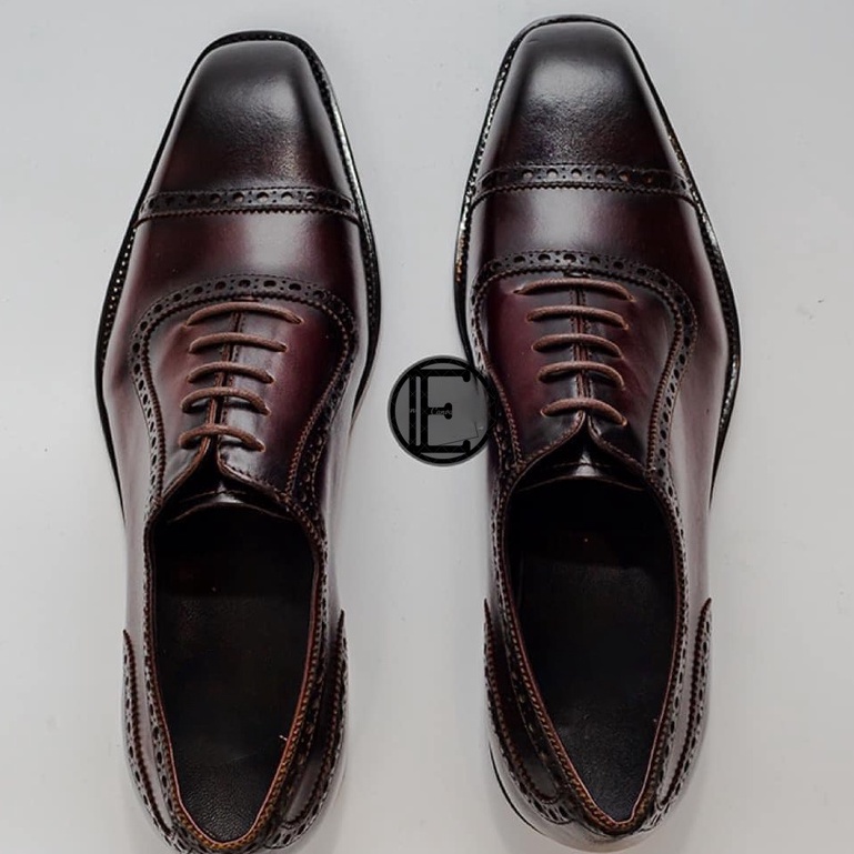 Giày da nam oxford cao cấp đế gỗ phíp da bò thật bh 1 năm - Mã T150