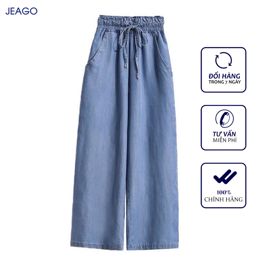 Quần Baggy, Quàn Jean Kaki Dài Nữ Ống Suông JEAGO