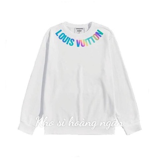 Áo sweater lv.t in chữ louis.vuitton phản quang 7 màu áo nỉ nam nữ dài tay unisex