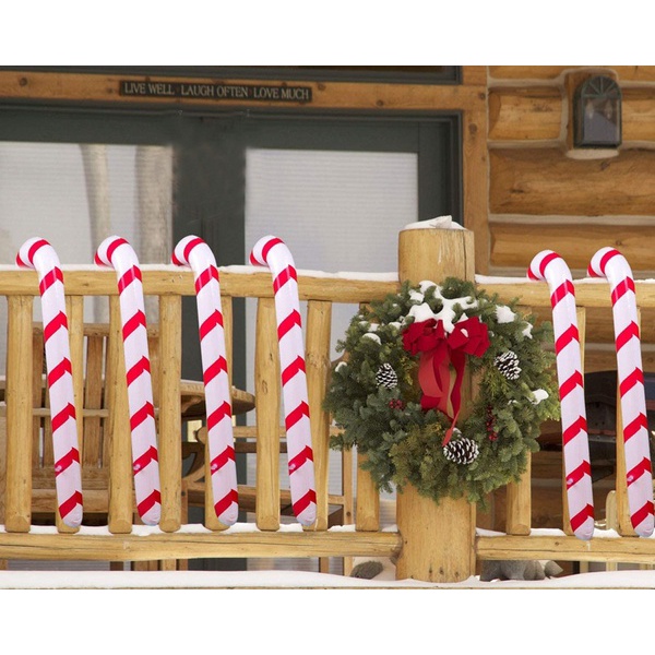 Bong Bóng Bơm Hơi Dài 90cm / 120cm Hình Kẹo Giáng Sinh Trang Trí Đa Ứng Dụng