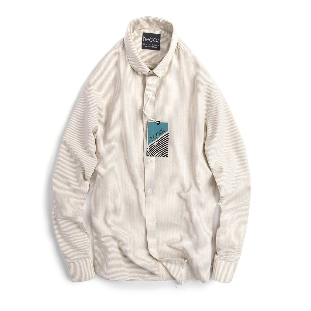 HEBOZ - Sơ mi nam kiểu sọc tăm -  vải linen nhẹ nhàng thoáng mát - có cổ 3 màu - 00000655 | BigBuy360 - bigbuy360.vn