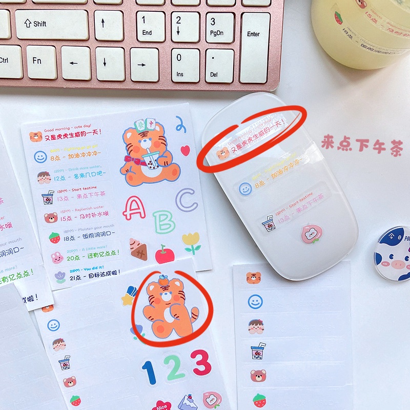 Miếng Dán Nhắc Nhở Uống Nước Tự Dính Chống Thấm Nước Họa Tiết Hoạt Hình Sáng Tạo