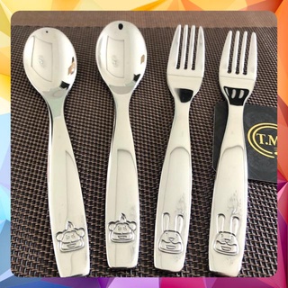 Combo 4 muỗng nĩa inox cho Trẻ em Children Stylish Kitchen Fontignac Pháp Cao cấp