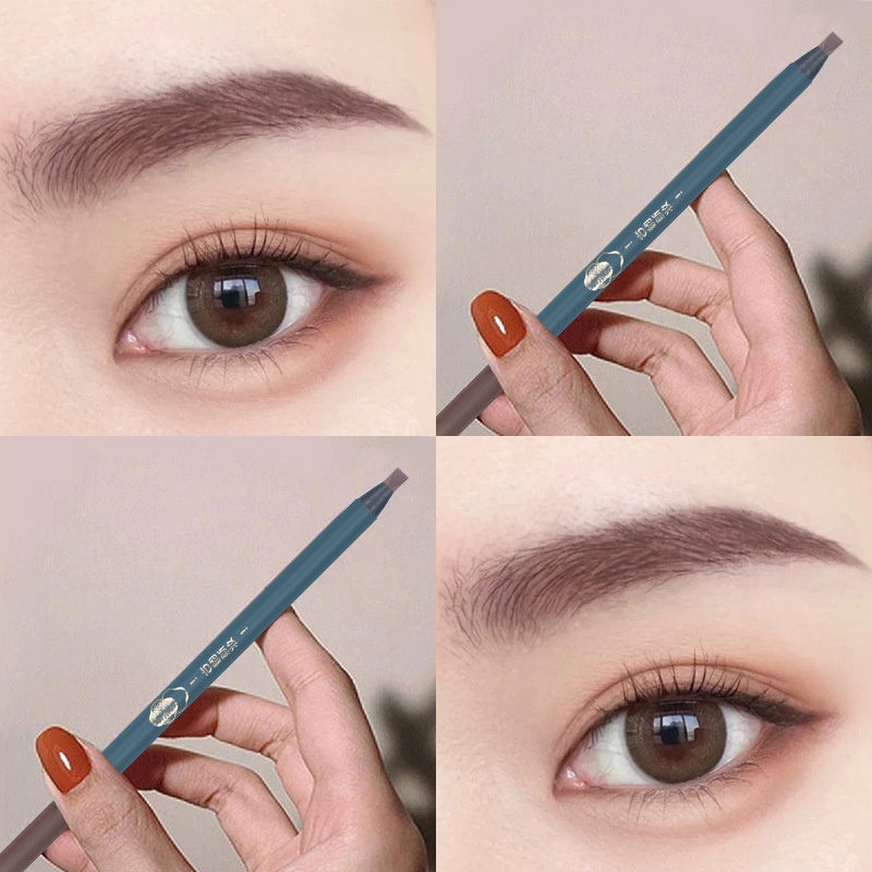 Bút Chì Kẻ Lông Mày Đầu Phẳng Kháng Nước Cho Người Mới Bắt Đầu