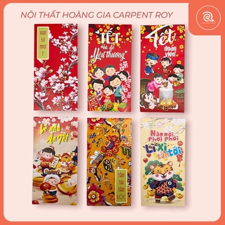 Combo 50 Bao lì xì 2022 phong bao lì xì tết màu đỏ nhiều mẫu ngẫu nhiên