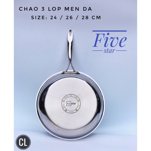 CHẢO CHỐNG DÍNH ĐÁY LIỀN FIVESTAR 28CM