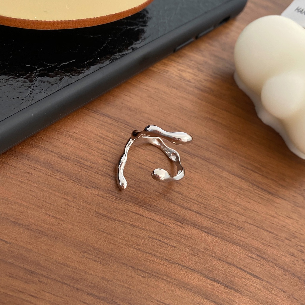 Nhẫn Hở Kiểu Bất Đối Xứng Đơn Giản Cá Tính Thời Trang Hàn Quốc