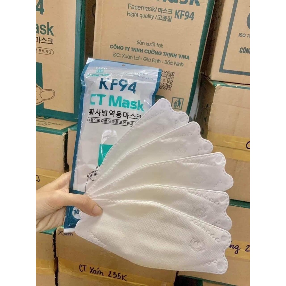 Khẩu trang kf94 CT mask 4D kháng khuẩn 4 lớp cao cấp công nghệ Hàn Quốc ôm sát khuôn mặt chống bụi mịn