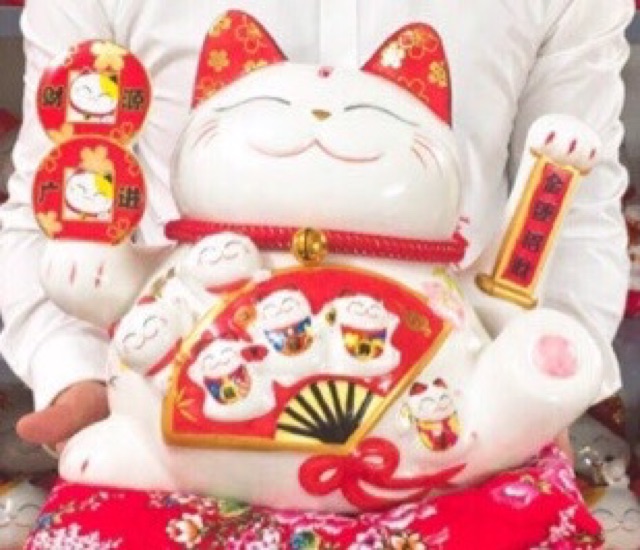 Mèo thần tài Gọi tiền vào Chiêu tài lộc loại siêu lớn kèm quà