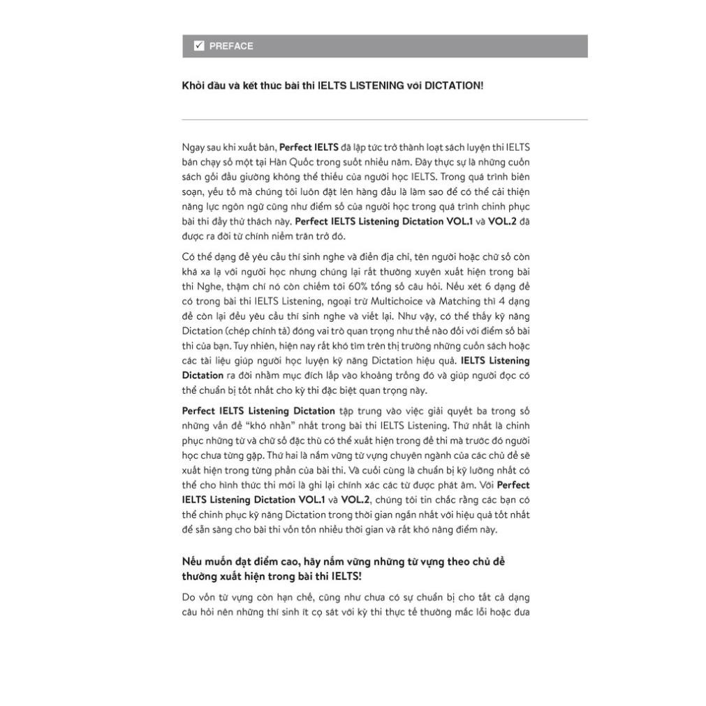 Sách Alphabooks-Perfect IELTS listening dictation vol.2