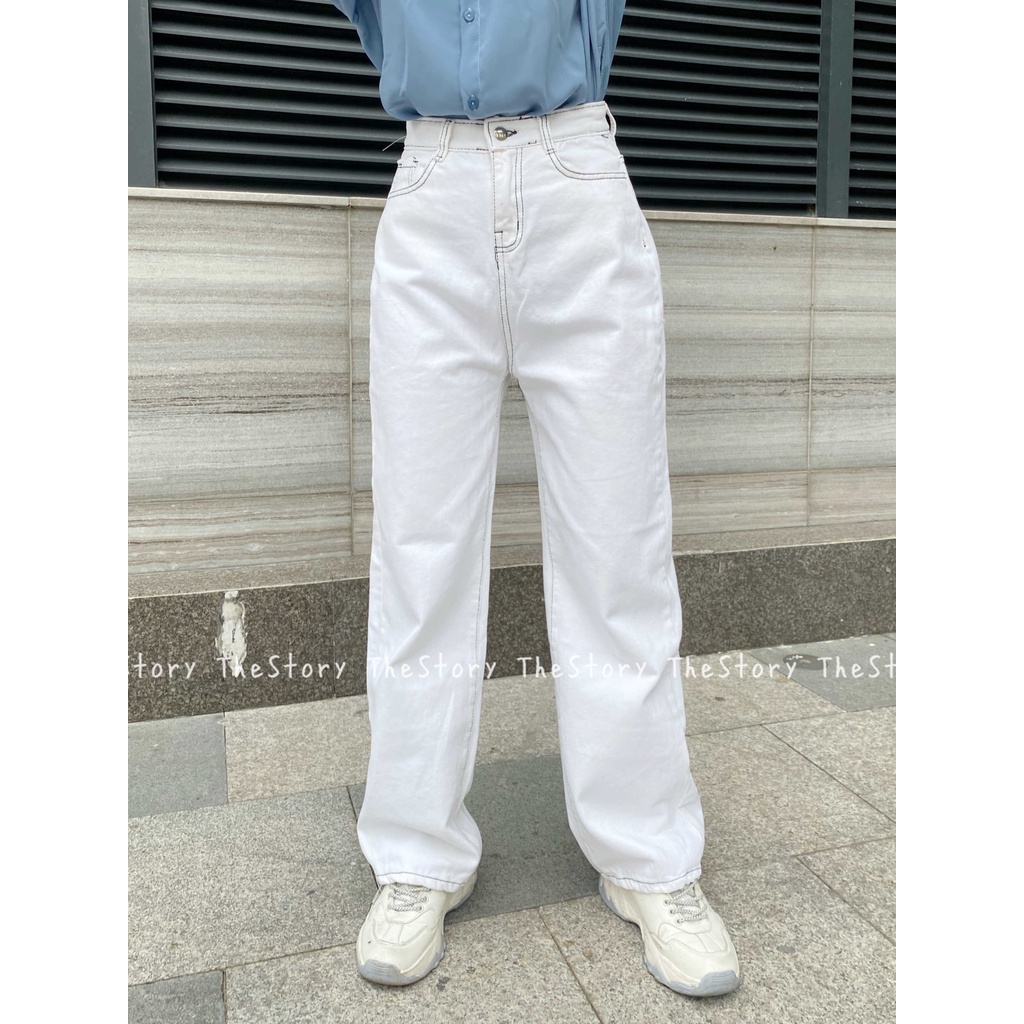 [STR] Quần jeans dài viền chỉ Q749
