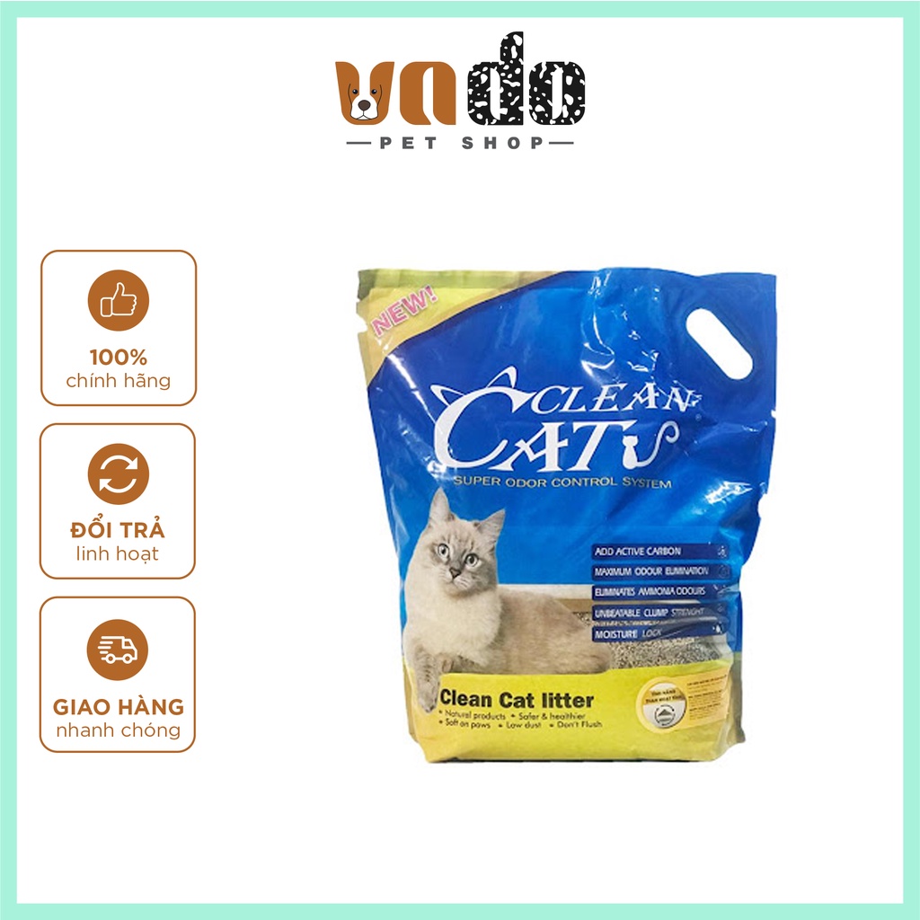 Cát mèo than hoạt tính, Không bụi Clean Cat - 8L