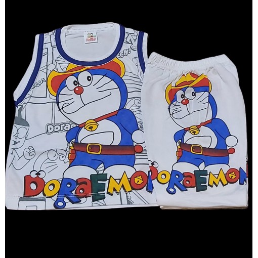 Bộ Đồ Tay Áo Hình Doraemon Đáng Yêu Cho Bé