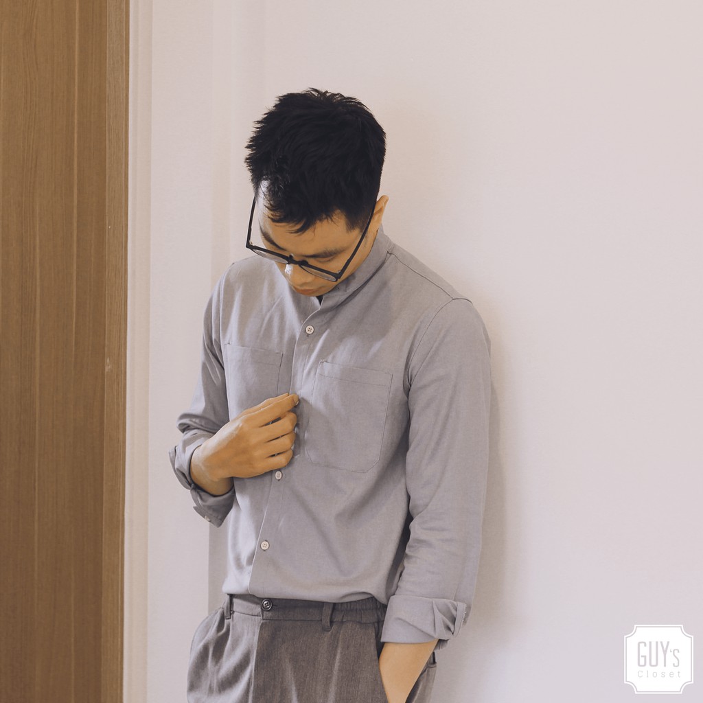 [HÀNG THIẾT KẾ] Áo sơ mi đũi dài tay cổ trụ Hey i just met you GUY's Closet, Cổ trụ, Nhiều màu | BigBuy360 - bigbuy360.vn