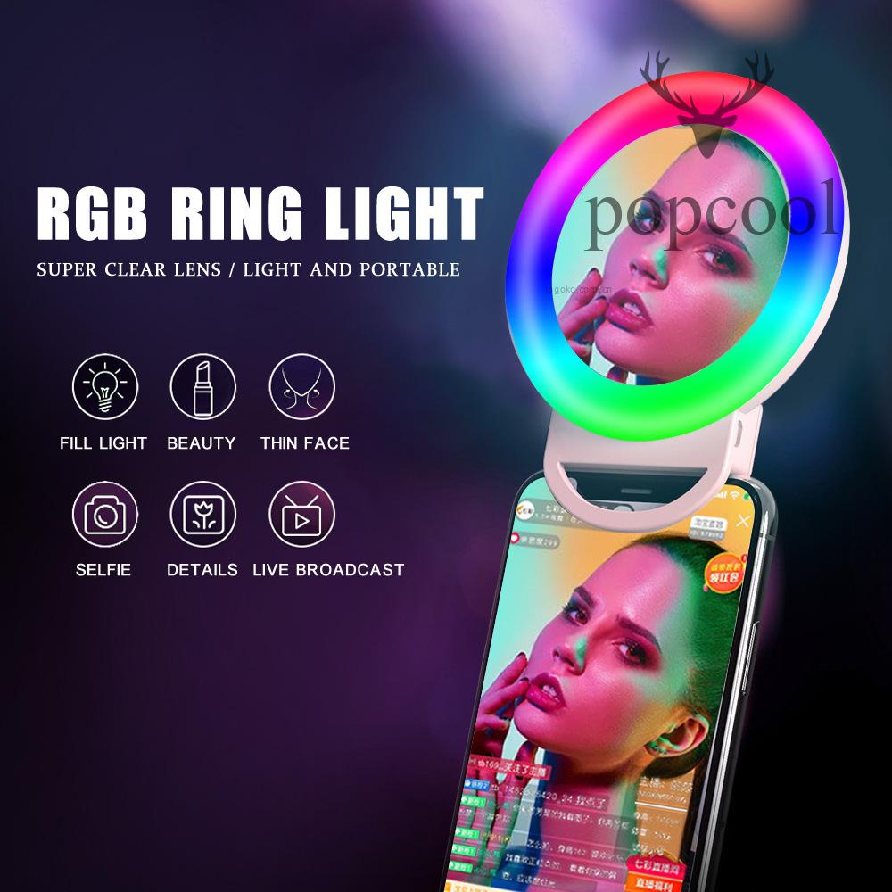 Đèn Led Tròn Mini Có Kẹp Gắn Điện Thoại Hỗ Trợ Quay Video / Chụp Ảnh Tự Sướng Tích Hợp Pin Có Thể Sạc Lại | BigBuy360 - bigbuy360.vn