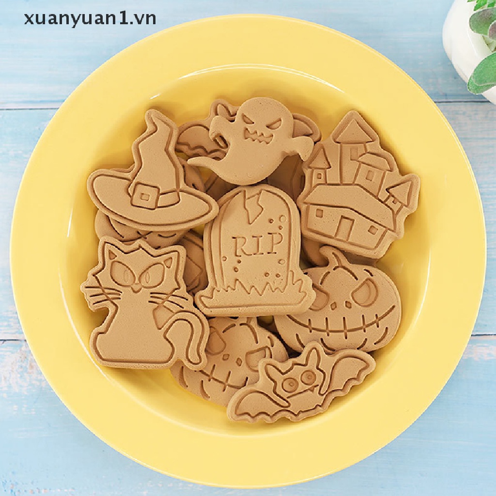 Set 8 Khuôn Làm Bánh Quy Phong Cách Halloween Độc Đáo