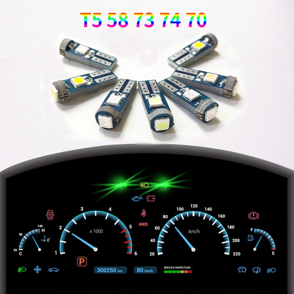 Bóng Đèn LED 12V T5 Nhiều Màu Cho Bảng Điều Khiển Xe Hơi