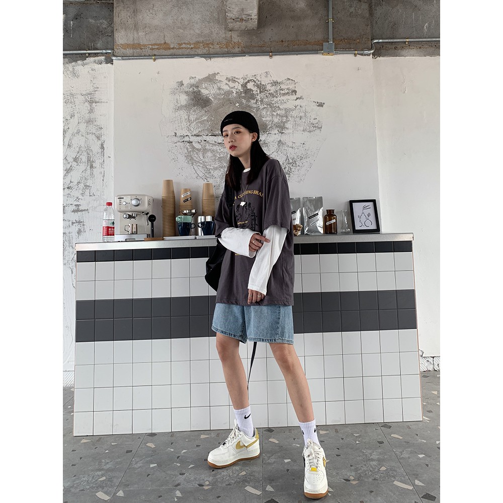 Quần short jean nữ ngố ống rộng Kunni Store | BigBuy360 - bigbuy360.vn