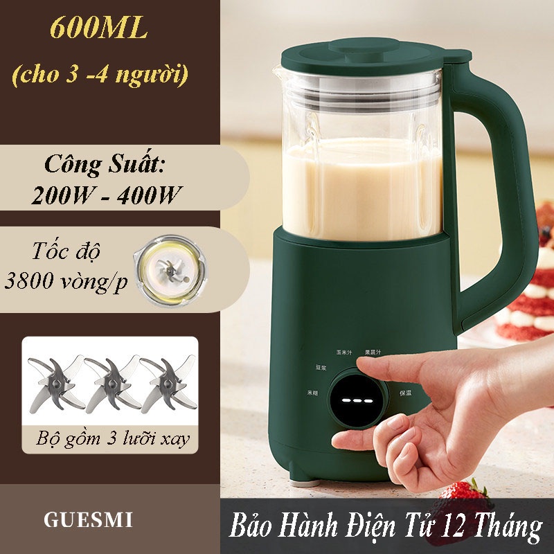 Máy Xay Sinh Tố Mijia 4 Lưỡi Kép - Máy Làm Sữa Đậu Đa Năng Công Suất Lớn Dung Tích 600ml - BH 6 Tháng