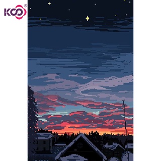 Bộ tranh đính đá 5D tự làm hình ngôi sao hoàng hôn 30x40cm