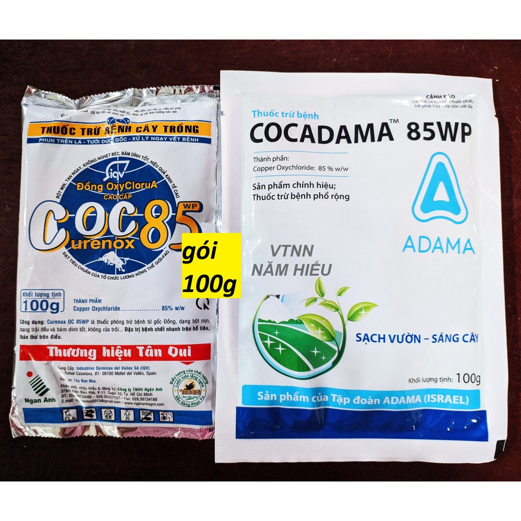 Gói 100g - COC 85WP - Thuốc trừ nấm bệnh cây trồng sương mai, thán thư, phấn trắng sẹo cho hoa kiểng adama