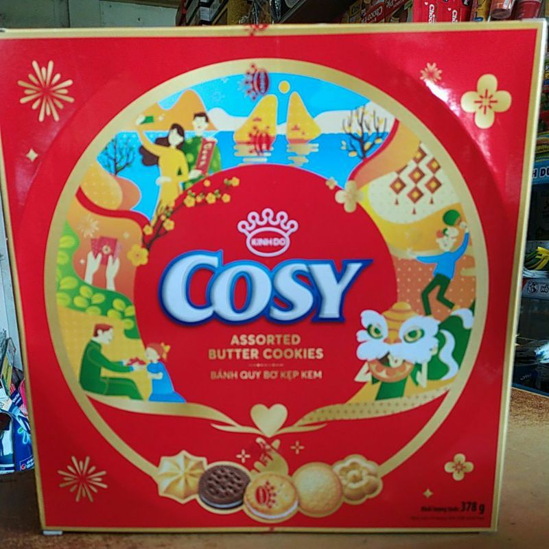 Bánh quy bơ kẹp kem 378gam cosy kinh đô có kèm túi xách