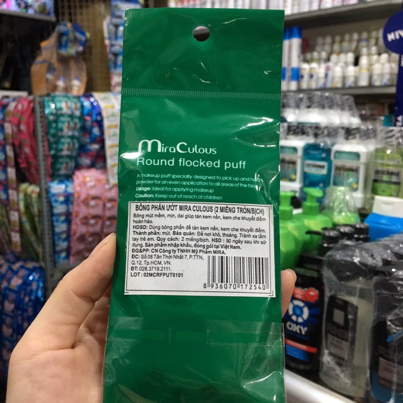 Bông phấn ướt  trang điểm cotton mira