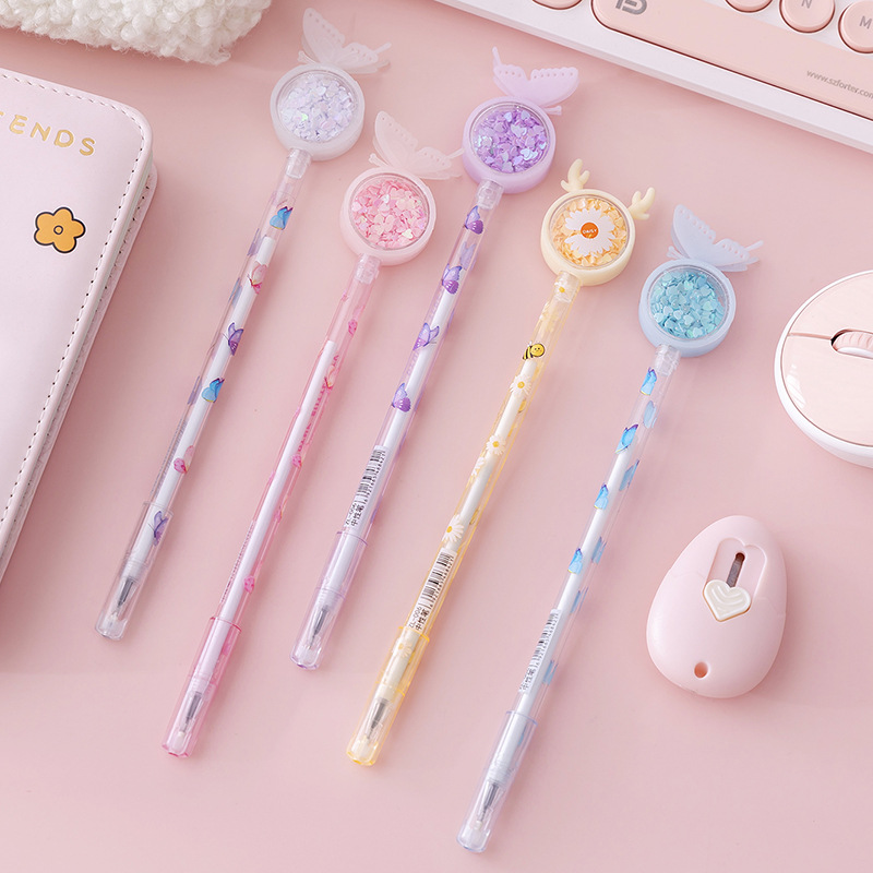 Bút Gel Kim Sa Ngòi 0.5mm Mực Đen Sáng Tạo