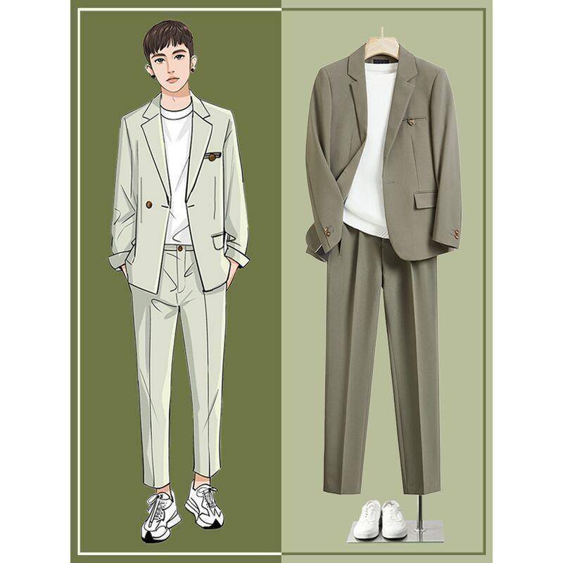 Set áo blazer nam và quần âu nam form dáng dễ phối đồ áo khoác nam dài tay 2 lớp thời trang cao cấp
