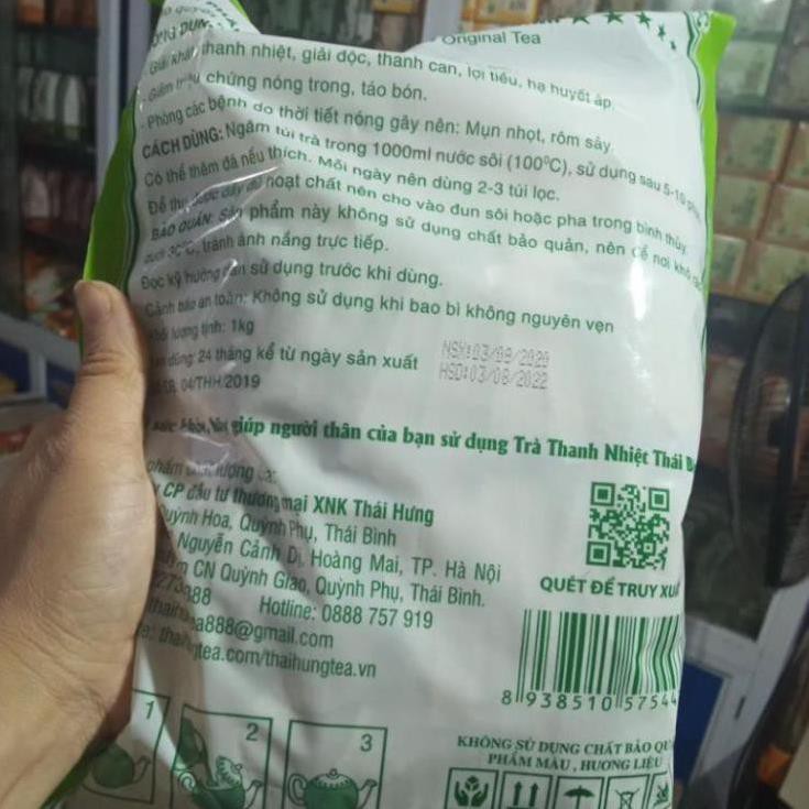 [sỉ-lẻ]Trà Thanh Nhiệt Thái Hưng 100 túi lọc lợi tiểu, hết mụn nhọt, rôm sẩy, táo bón