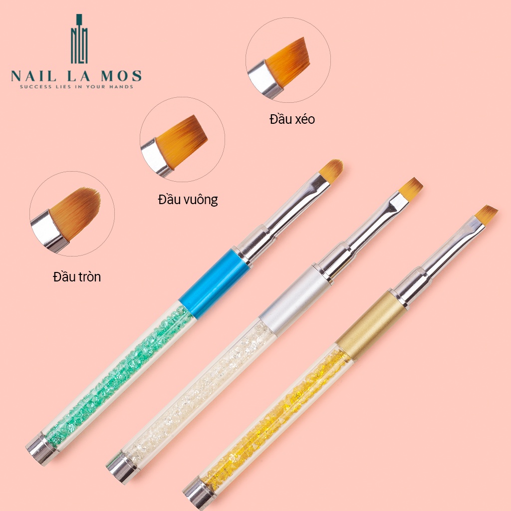 Cọ đắp gel cán đá cao cấp - Cọ đắp nail bản tròn chuyên dụng, bền đẹp