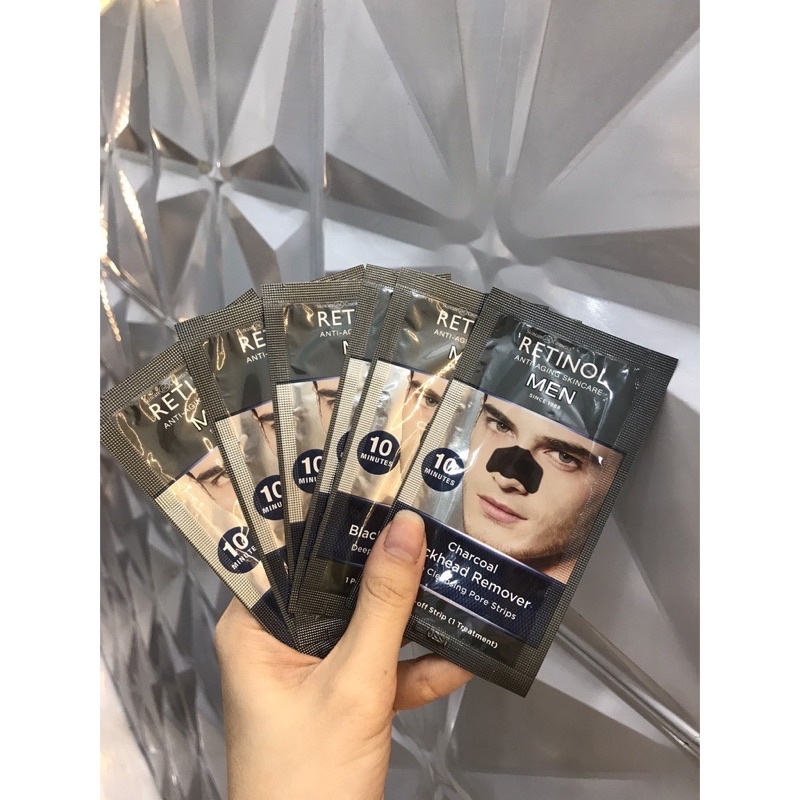 RETINOL MEN PORE STRIPS 6 TREATMENTS/ MIẾNG LỘT MỤN RETINOL CHO NAM