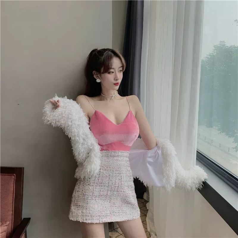 Áo Bra Nhung 2 dây mảnh sang chảnh,quý phái hottrend 2022