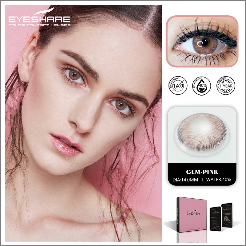 Cặp kính áp tròng EYESHARE nhiều màu sắc tùy chọn 14mm chất lượng cao thời trang