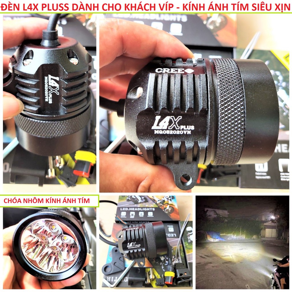 ĐÈN L4X PLUS TRỢ SÁNG XE MÁY HÀNG F1 CAO CẤP SIÊU XỊN DÀNH CHO KHÁCH VÍP