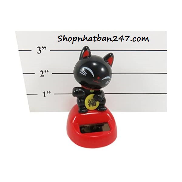 [Mèo thần tài may mắn vẫy tay - năng lượng mặt trời] Lucky cat solar powered wings daiso
