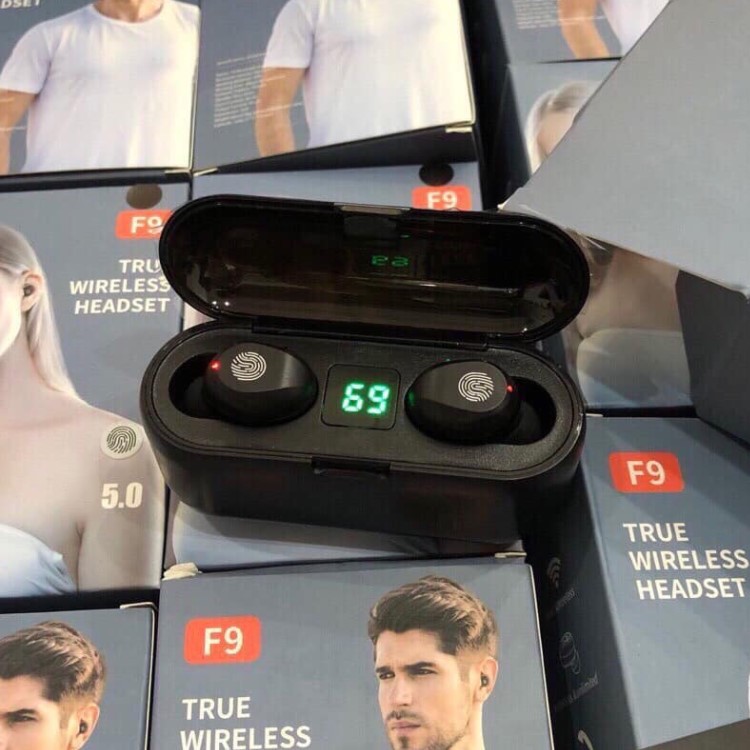 Tai nghe bluetooth không dây giá rẻ nhét tai gaming tws amoi f9 in ear chính hãng chống ồn chống nước có mic nghe nhạc